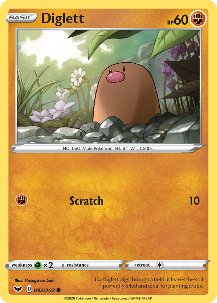 Diglett (092/202) [Sword & Shield: Base Set] | Jack's On Queen