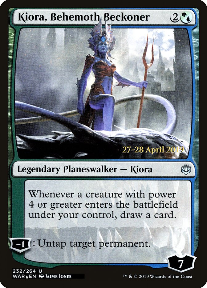 Kiora, Behemoth Beckoner  [War of the Spark Prerelease Promos] | Jack's On Queen