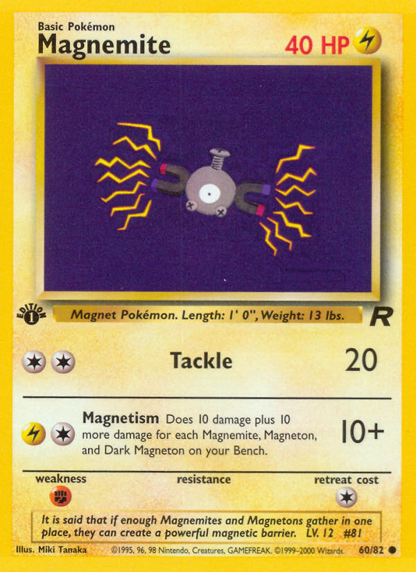 Magnemite (60/82) [Team Rocket 1st Edition] | Jack's On Queen