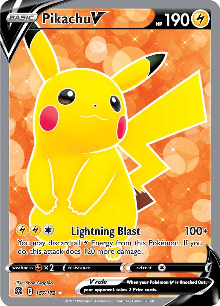 Pikachu V (157/172) [Sword & Shield: Brilliant Stars] | Jack's On Queen