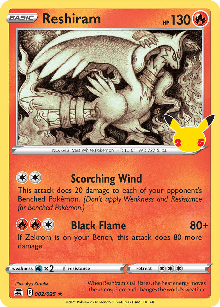 Reshiram (002/025) [Celebrations: 25th Anniversary] | Jack's On Queen