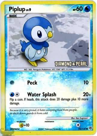Piplup (93/130) [Burger King Promos: 2008 Collection] | Jack's On Queen