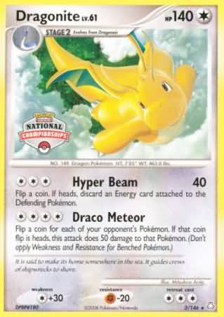 Dragonite (2/146) (National Championship) [Diamond & Pearl: Legends Awakened] | Jack's On Queen