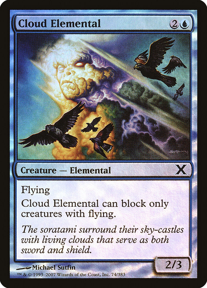 Cloud Elemental (Premium Foil) [Tenth Edition] | Jack's On Queen