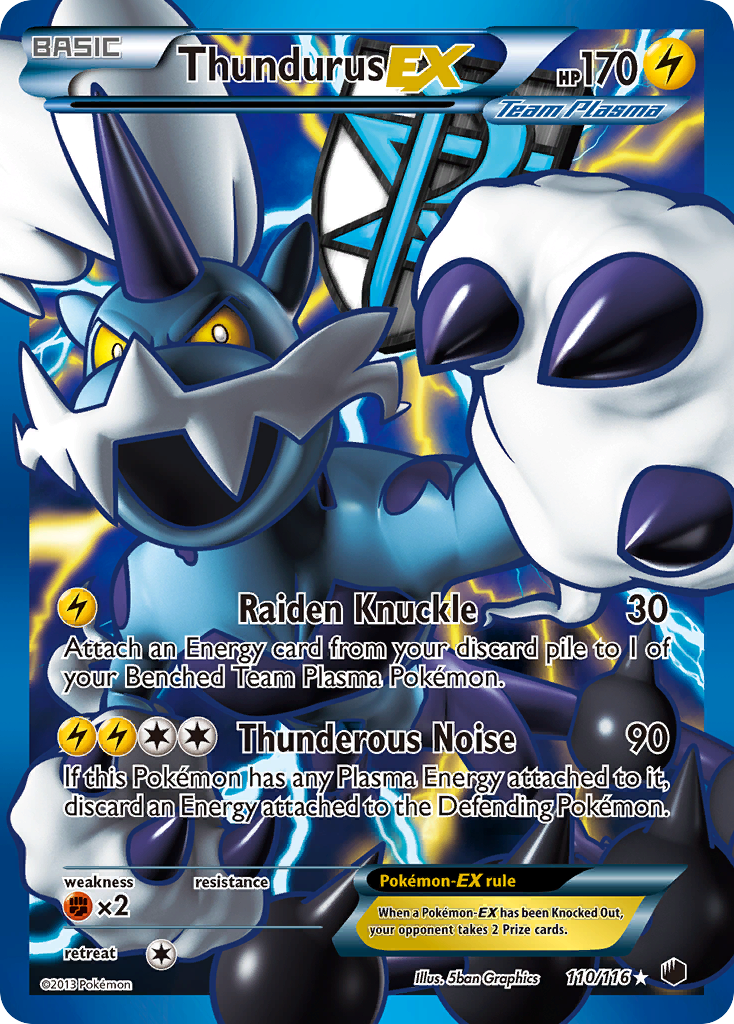 Thundurus EX (110/116) [Black & White: Plasma Freeze] | Jack's On Queen