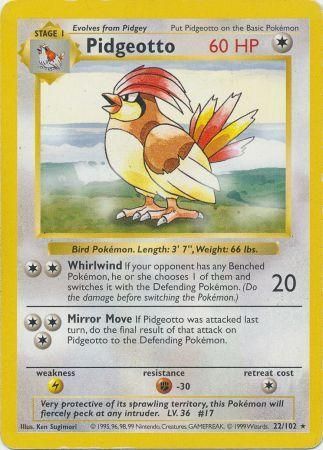 Pidgeotto (22/102) [Base Set Shadowless Unlimited] | Jack's On Queen