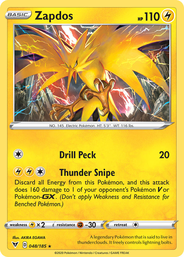 Zapdos (048/185) [Sword & Shield: Vivid Voltage] | Jack's On Queen