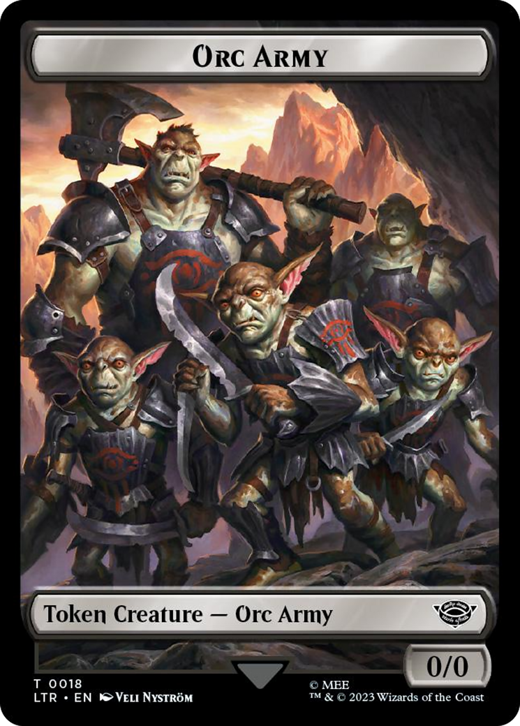 Orc Army (0018) // Food (0024) Double-Sided Token (Surge Foil) [The Lord of the Rings: Tales of Middle-Earth Tokens] | Jack's On Queen