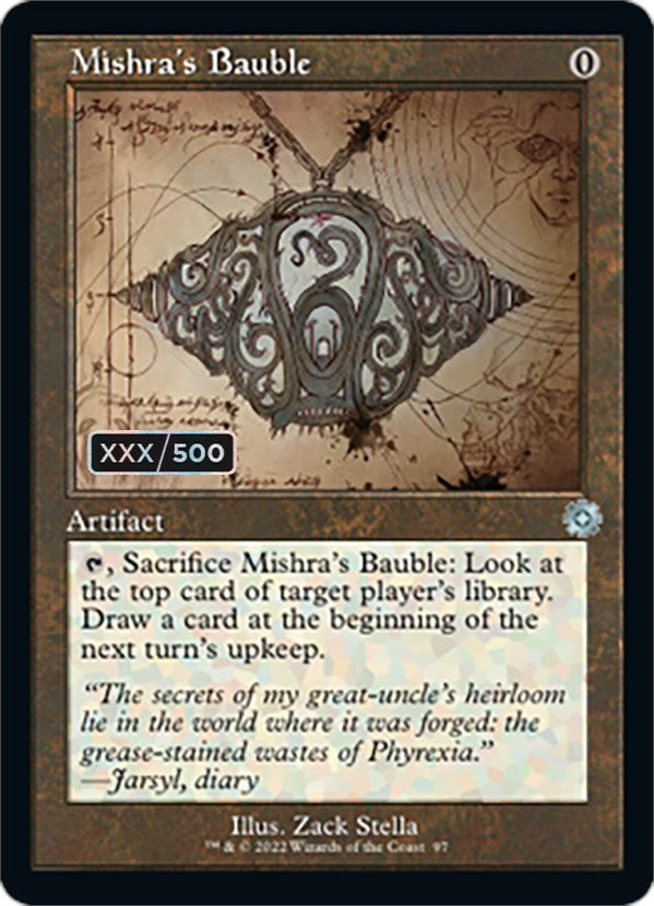 Mishra's Bauble (Retro Schematic) (Serial Numbered) [The Brothers' War Retro Artifacts] | Jack's On Queen