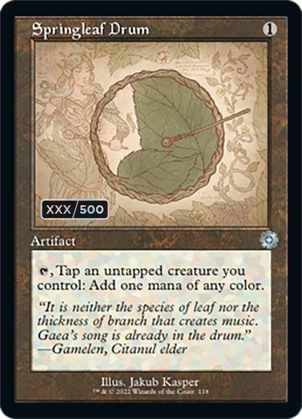 Springleaf Drum (Retro Schematic) (Serial Numbered) [The Brothers' War Retro Artifacts] | Jack's On Queen