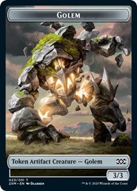 Golem // Human Soldier Double-sided Token [Double Masters Tokens] | Jack's On Queen