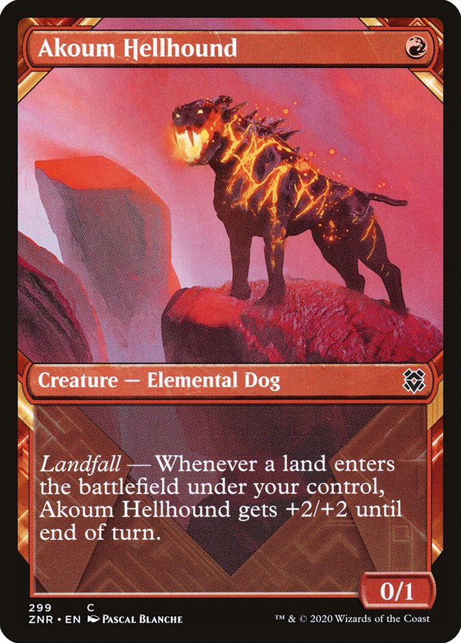 Akoum Hellhound (Showcase) [Zendikar Rising] | Jack's On Queen