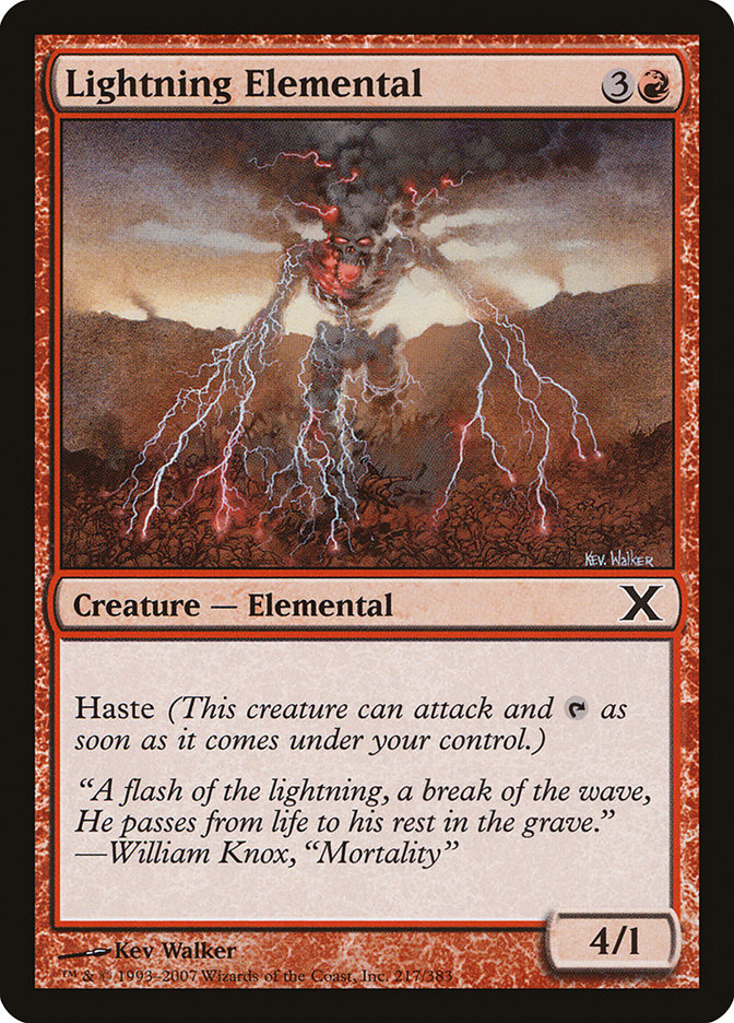 Lightning Elemental [Tenth Edition] | Jack's On Queen