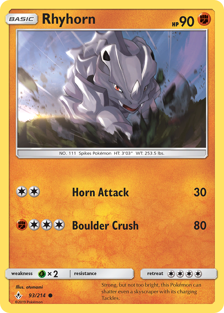 Rhyhorn (93/214) [Sun & Moon: Unbroken Bonds] | Jack's On Queen