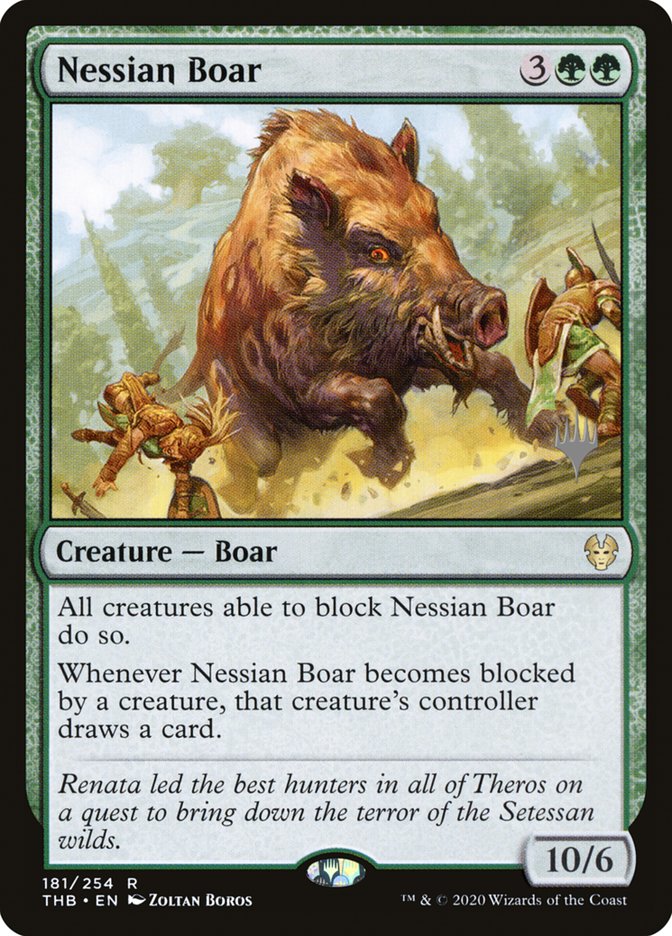 Nessian Boar (Promo Pack) [Theros Beyond Death Promos] | Jack's On Queen