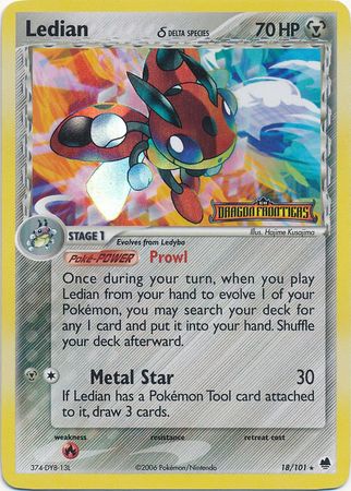 Ledian (18/101) (Delta Species) (Stamped) [EX: Dragon Frontiers] | Jack's On Queen