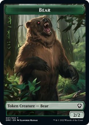 Kavu // Bear Double-sided Token [Dominaria United Commander Tokens] | Jack's On Queen