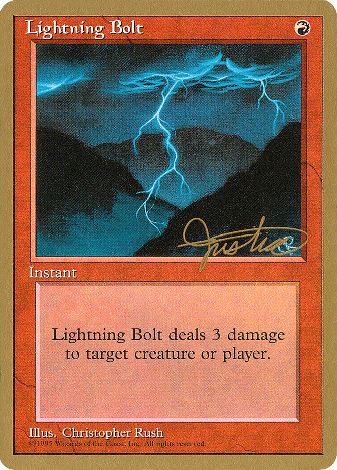 Lightning Bolt (Mark Justice) [Pro Tour Collector Set] | Jack's On Queen