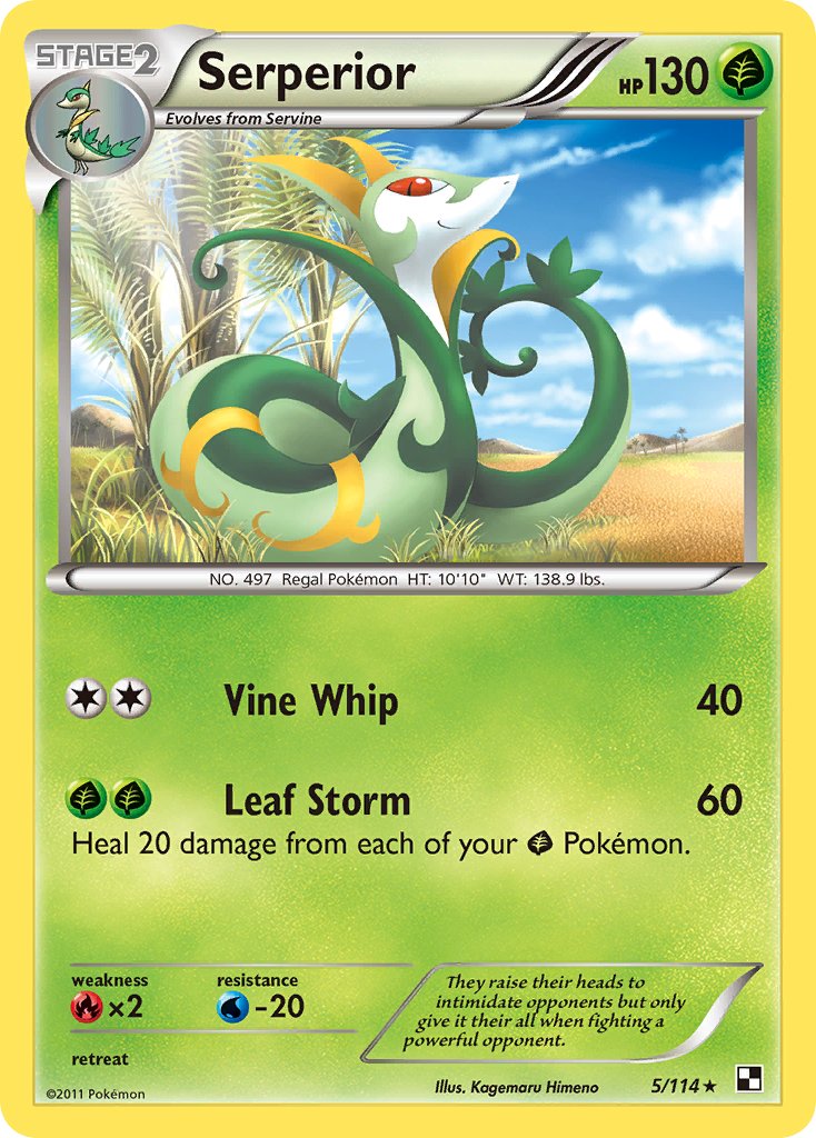 Serperior (5/114) (Cracked Ice Holo) (Theme Deck Exclusive) [Black & White: Base Set] | Jack's On Queen