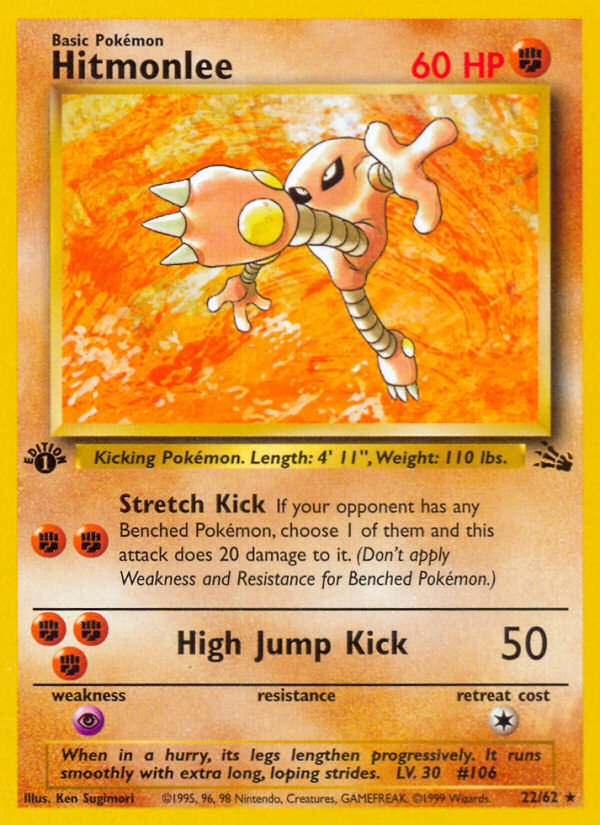 Hitmonlee (22/62) [Fossil 1st Edition] | Jack's On Queen