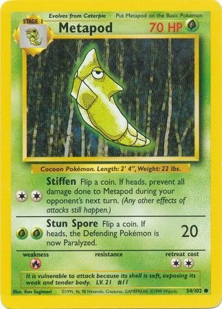 Metapod (54/102) [Base Set Unlimited] | Jack's On Queen