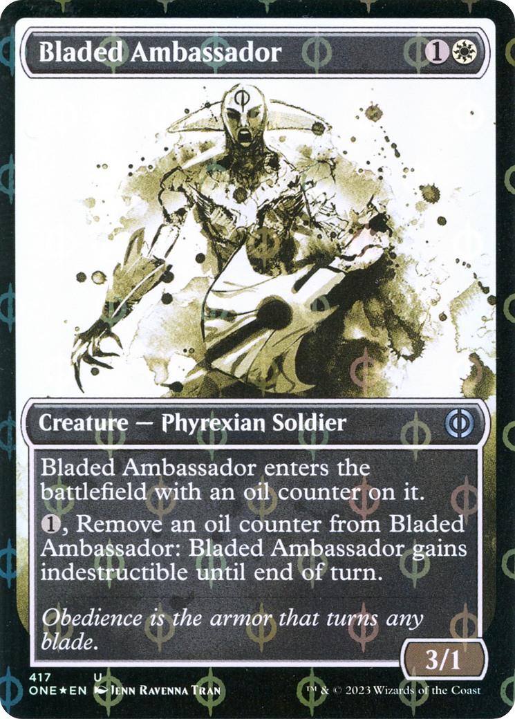 Bladed Ambassador (Showcase Ichor Step-and-Compleat Foil) [Phyrexia: All Will Be One] | Jack's On Queen