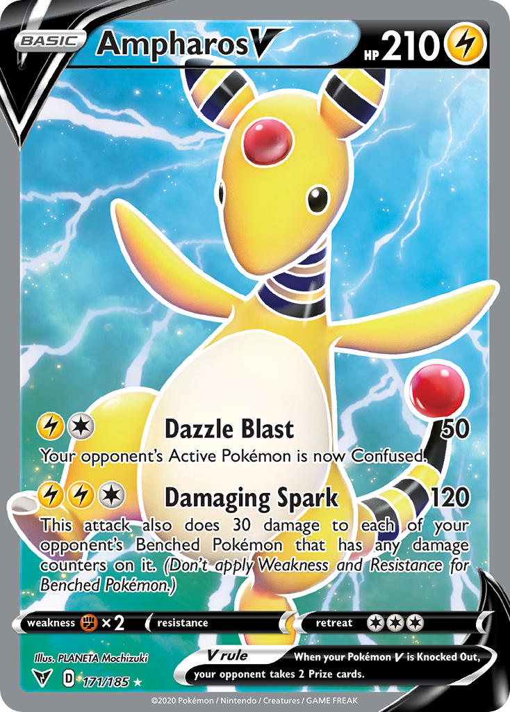 Ampharos V (171/185) [Sword & Shield: Vivid Voltage] | Jack's On Queen