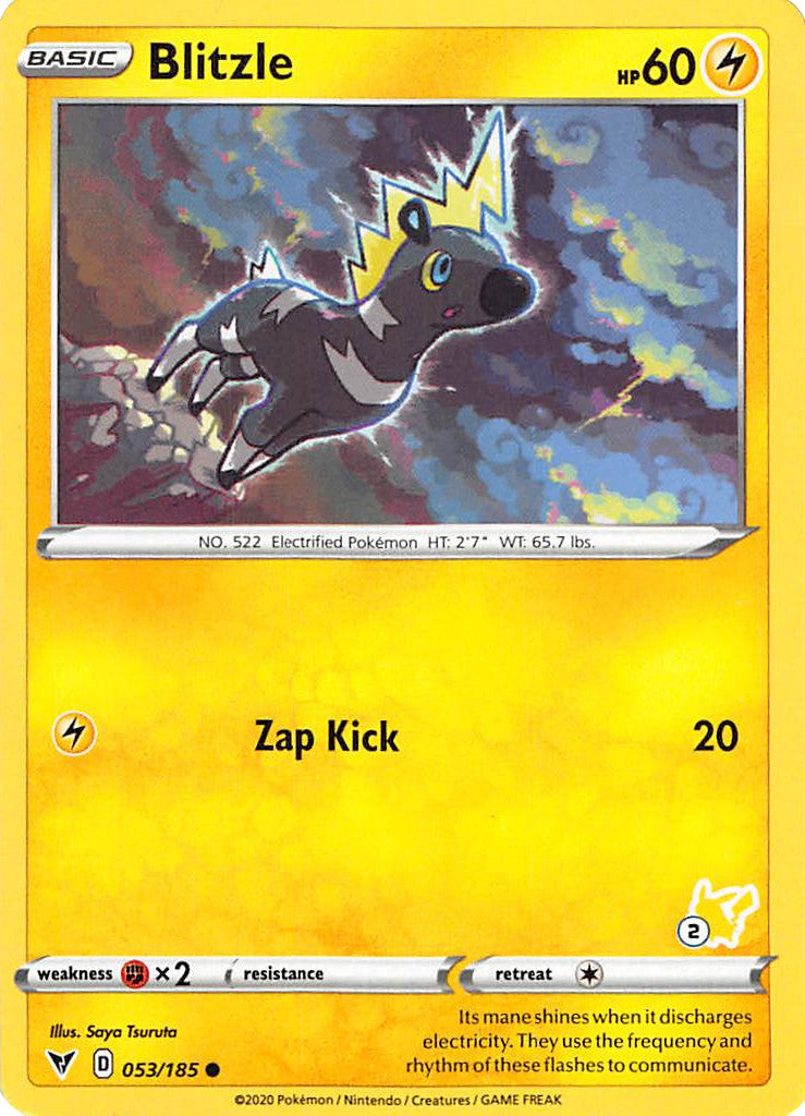 Blitzle (053/185) (Pikachu Stamp #2) [Battle Academy 2022] | Jack's On Queen