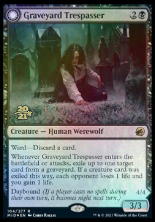 Graveyard Trespasser // Graveyard Glutton [Innistrad: Midnight Hunt Prerelease Promos] | Jack's On Queen