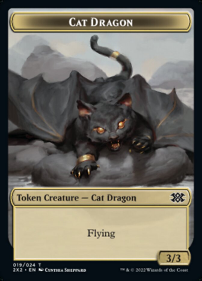 Cat Dragon // Spirit Double-sided Token [Double Masters 2022 Tokens] | Jack's On Queen