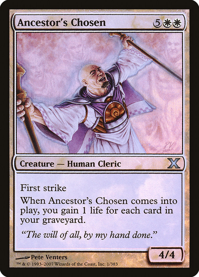 Ancestor's Chosen (Premium Foil) [Tenth Edition] | Jack's On Queen