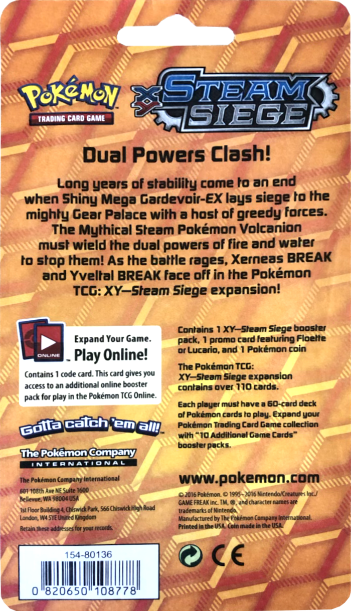 XY: Steam Siege - Single Pack Blister (Lucario) | Jack's On Queen