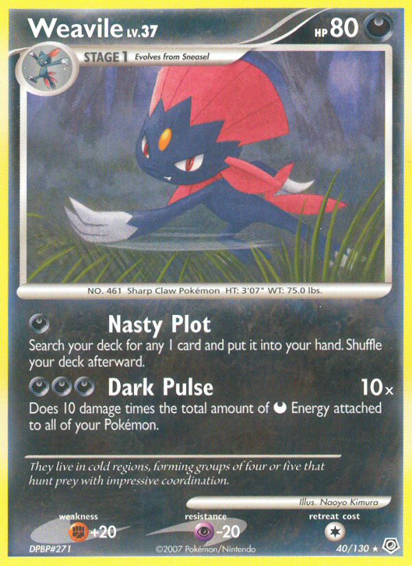 Weavile (40/130) [Diamond & Pearl: Base Set] | Jack's On Queen