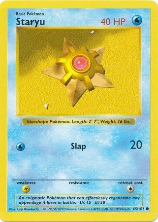 Staryu (65/102) [Base Set Shadowless Unlimited] | Jack's On Queen