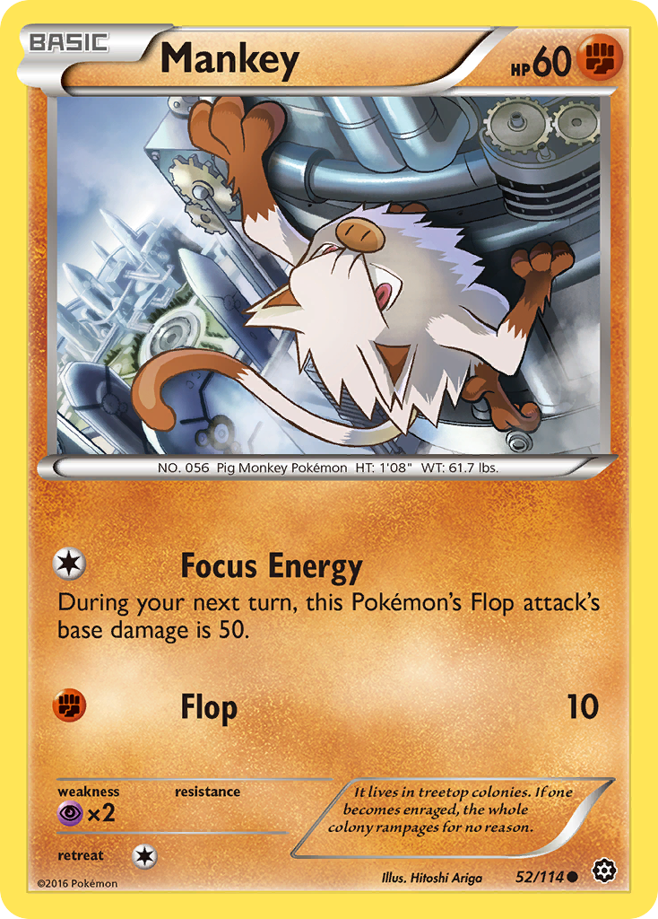 Mankey (52/114) [XY: Steam Siege] | Jack's On Queen