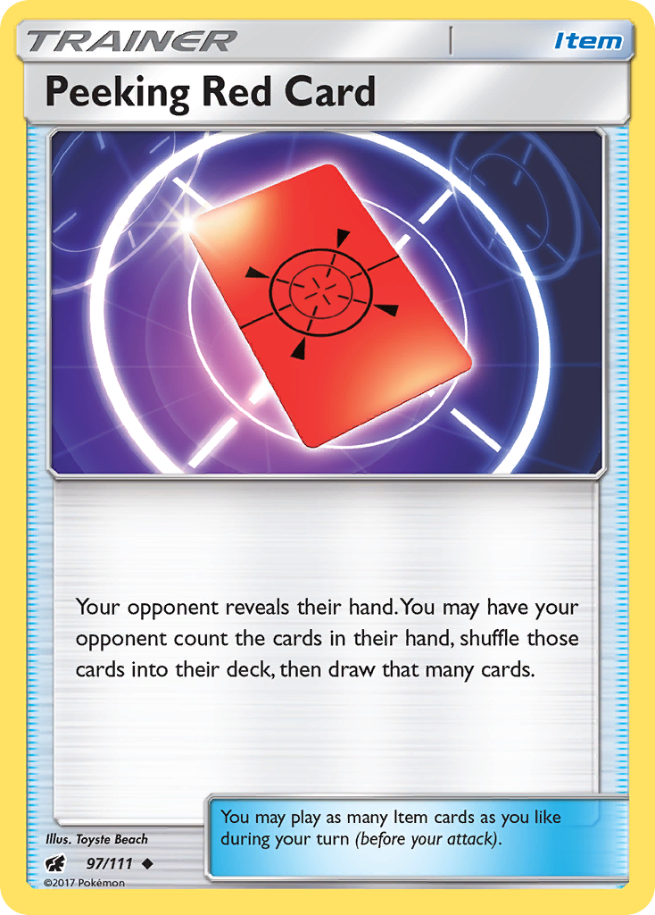 Peeking Red Card (97/111) [Sun & Moon: Crimson Invasion] | Jack's On Queen