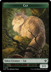 Drake // Cat Double-Sided Token [Murders at Karlov Manor Commander Tokens] | Jack's On Queen