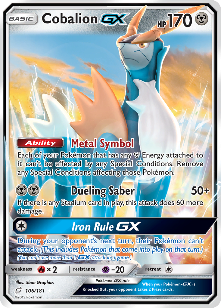 Cobalion GX (106/181) [Sun & Moon: Team Up] | Jack's On Queen