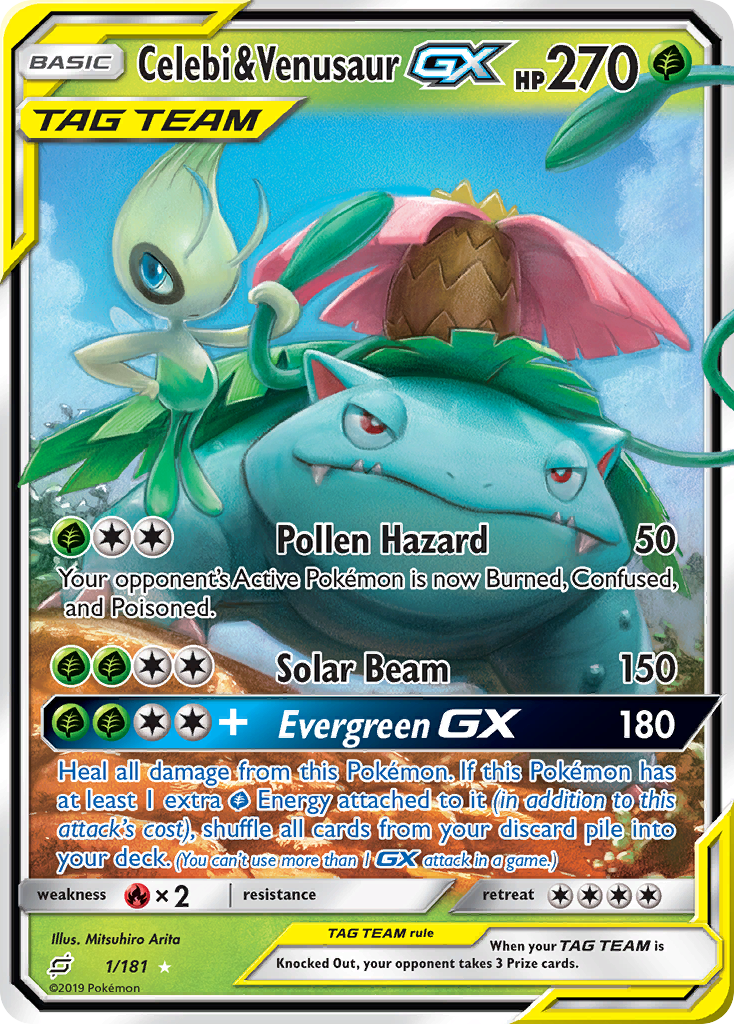 Celebi & Venusaur GX (1/181) [Sun & Moon: Team Up] | Jack's On Queen