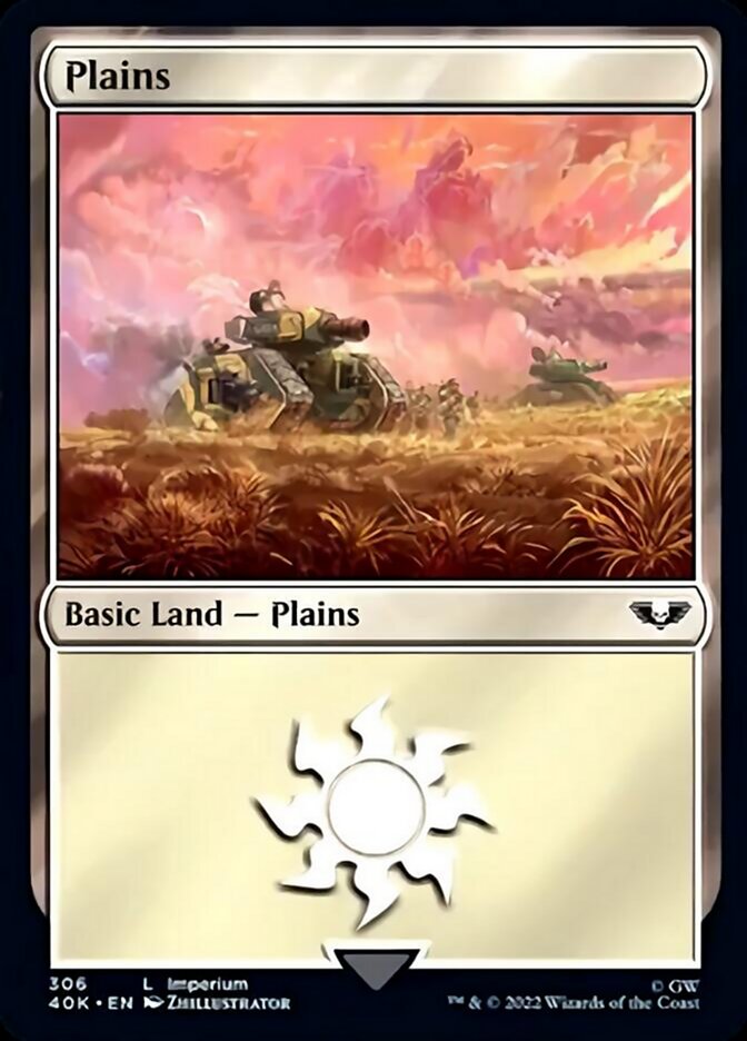 Plains (306) (Surge Foil) [Universes Beyond: Warhammer 40,000] | Jack's On Queen