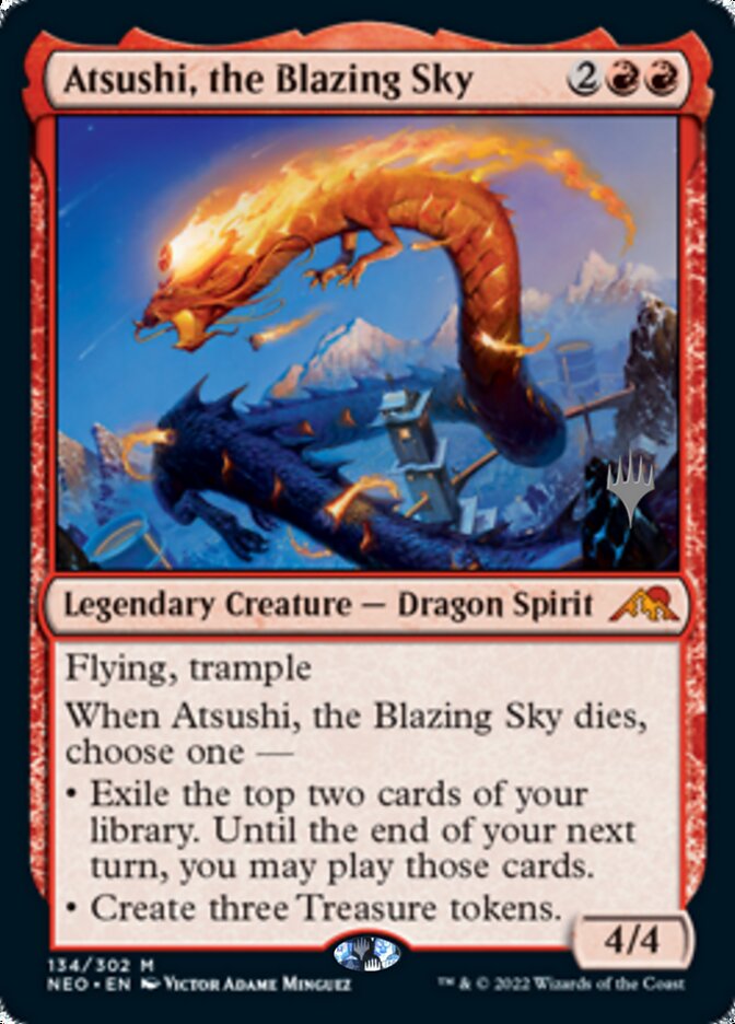Atsushi, the Blazing Sky (Promo Pack) [Kamigawa: Neon Dynasty Promos] | Jack's On Queen