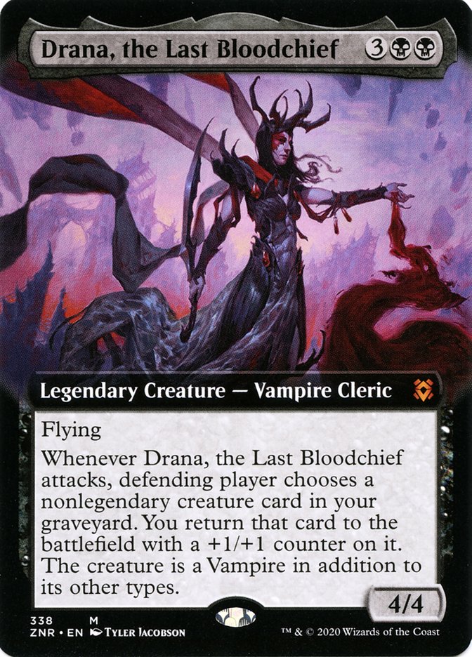 Drana, the Last Bloodchief (Extended Art) [Zendikar Rising] | Jack's On Queen