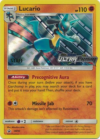 Lucario (SM95) (Staff Prerelease Promo) [Sun & Moon: Black Star Promos] | Jack's On Queen