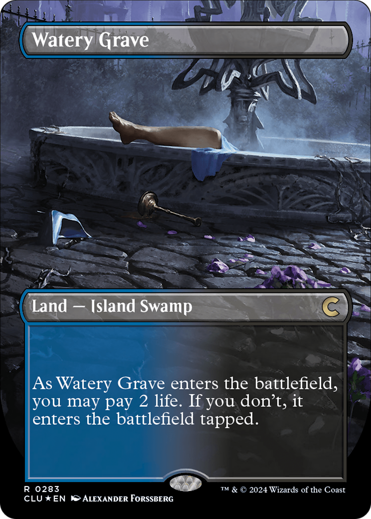 Watery Grave (Borderless) [Ravnica: Clue Edition] | Jack's On Queen