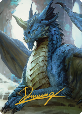 Young Blue Dragon Art Card (Gold-Stamped Signature) [Commander Legends: Battle for Baldur's Gate Art Series] | Jack's On Queen