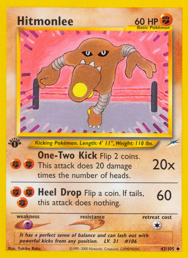 Hitmonlee (42/105) [Neo Destiny 1st Edition] | Jack's On Queen