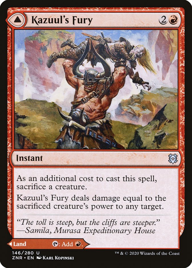 Kazuul's Fury // Kazuul's Cliffs [Zendikar Rising] | Jack's On Queen