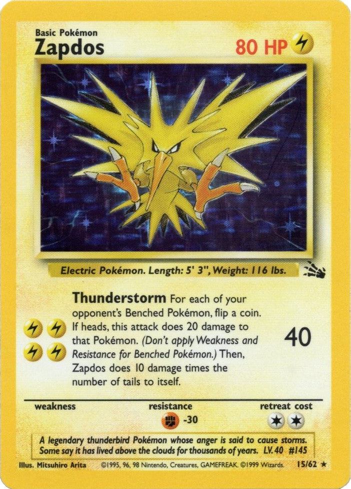 Zapdos (15/62) [Fossil Unlimited] | Jack's On Queen