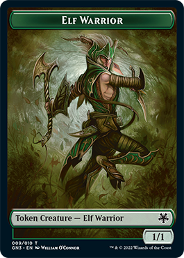 Dragon // Elf Warrior Double-Sided Token [Game Night: Free-for-All Tokens] | Jack's On Queen