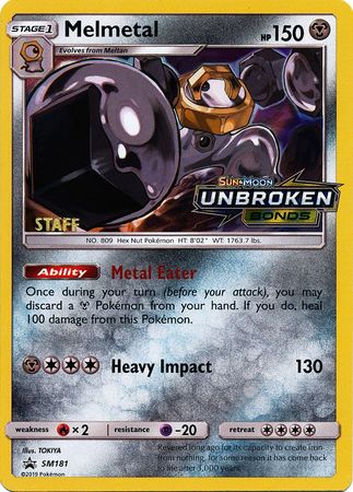 Melmetal (SM181) (Staff Prerelease Promo) [Sun & Moon: Black Star Promos] | Jack's On Queen